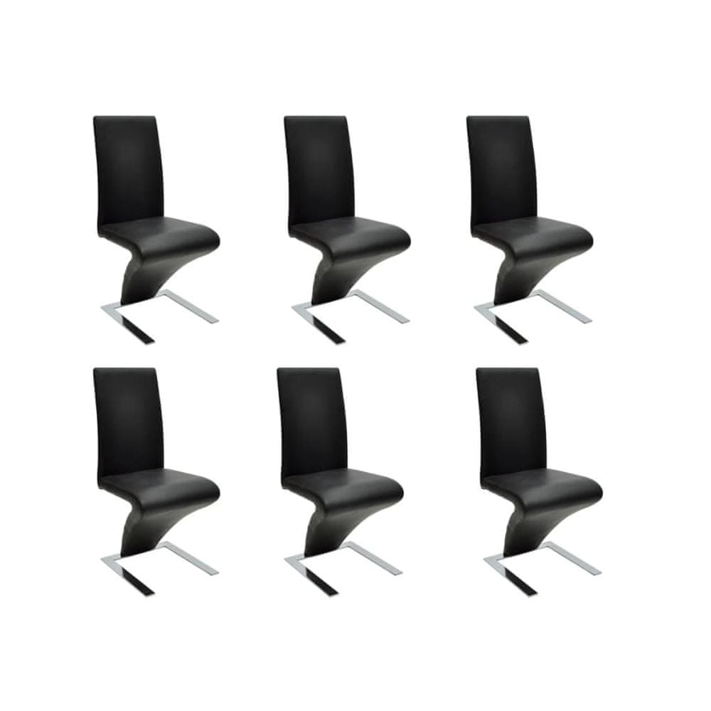 Petromila vidaXL Jedálenské stoličky 6 ks, čierne, umelá koža